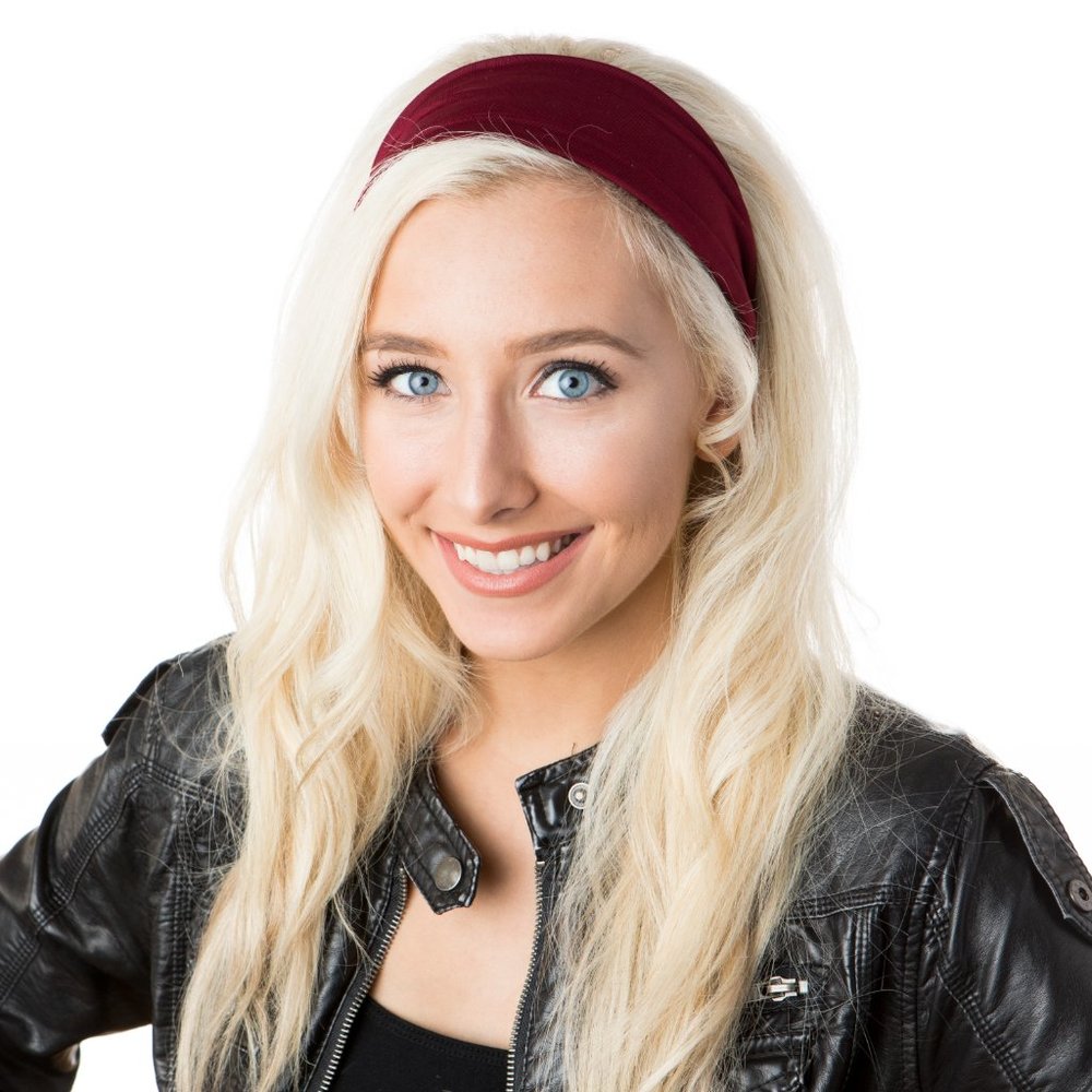 Hipsy Basic Burgundy Women's Adjustable Spandex Xflex Headband